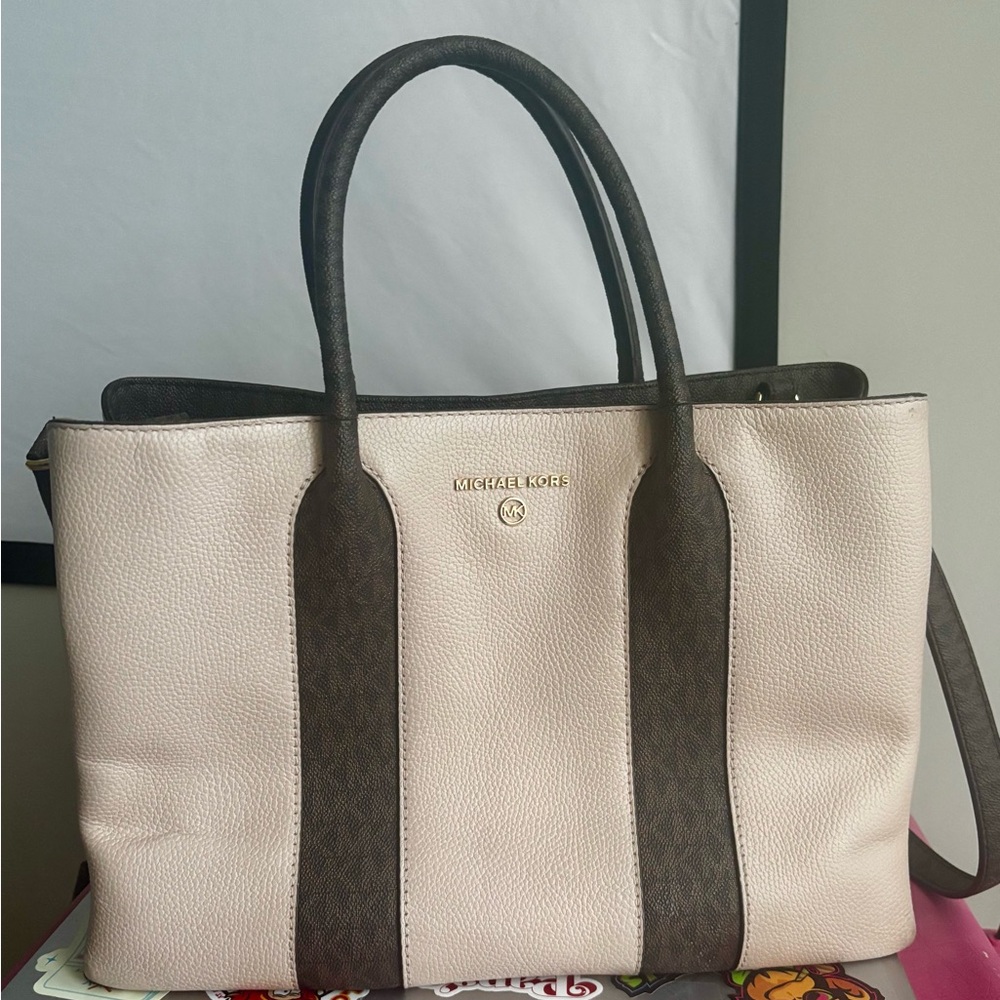 Michael Kors Tan and Brown Tote Bag